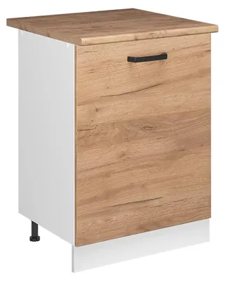 Imagen del producto de Mueble bajo de cocina Vicco R-Line Roble dorado/Blanco 60 cm con 1 puerta encimera Roble dorado, Model 72100