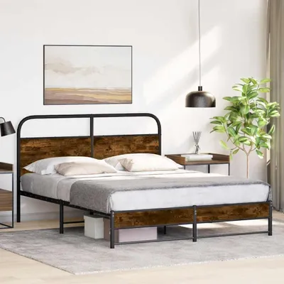 Immagine prodotto di vidaXL Rete da letto senza materasso 150x200 cm in legno di rovere affumicato