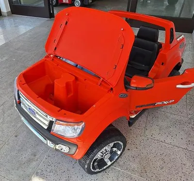 Produktbild von Kinderauto elektrisch Ford Pickup 12V in orange 2-Sitzer Jeep Kinderfahrzeug 4x4 Allrad