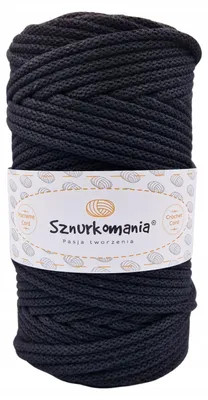 Produktbild von Sznurkomania Baumwollgarn Makramee 5mm 100m Schwarz