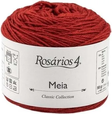 Zdjęcie produktu dla Rosários 4 Meia 26 Red Przędza dziewiarska