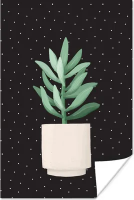 Produktbild von MuchoWow® Poster Zimmerpflanze - Sukkulente - Blumentopf 60x90 cm - Wanddekoration