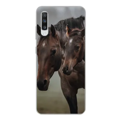 Produktbild von MuchoWow® Handyhülle Schutzhülle Hülle für Samsung Galaxy A70 Pferde - Nebel - Landschaft Silikon Softcase Handy Hülle - Schutzhaube