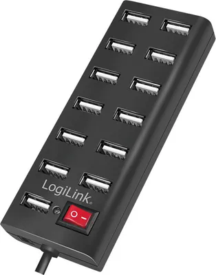 Immagine prodotto di Logilink USB-HUB a 13 porte con alimentatore in plastica nera