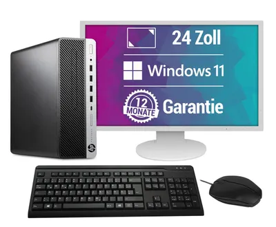 Produktbild von PC Komplettset: Intel Quad Core Turbo 4,2 GHz, 8GB RAM, 256GB SSD, Windows 11, inkl. 24 Zoll Bildschirm, Maus & Tastatur – Ideal für Office & Alltag