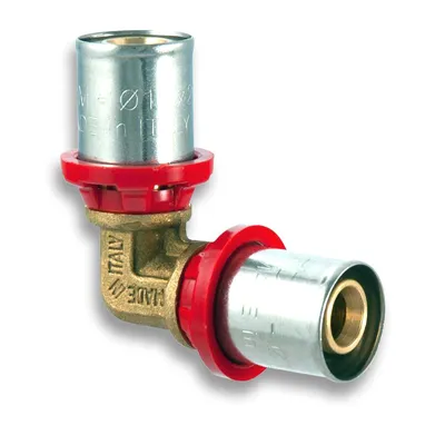 Produktbild von TDM 26er Pressfitting Bogen / Winkel 90° – für 3,0mm Rohr, Aluverbund- und Mehrschichtverbundrohr, DVGW , 26 x 26
