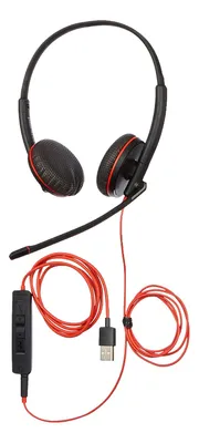 Obrázek produktu pro Poly Blackwire 3225 - Kopfhörer - Kopfband - Büro/Callcenter - Schwarz - Rot - Binaural - SCR-Steuereinheit