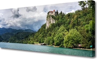 Produktbild von Tulup Leinwand-Bilder 125x50 Wandbild Canvas Kunstdruck Gebirge Wald See Natur