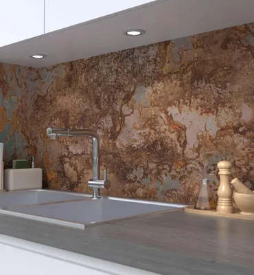 Produktbild von Küchenrückwand selbstklebend Rostige Fläche Spritzschutz Folie 280 x 60cm