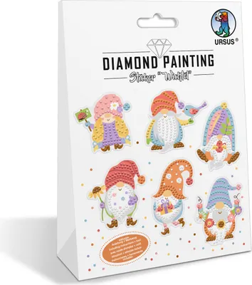 Produktbild von URSUS Diamond Painting Sticker „Wichtel“, Diamanten-Mal-Set für Kinder, Mehrfarbig