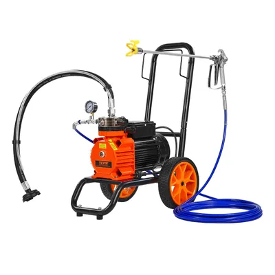 Obrázok produktu pre VEVOR bezvzduchový postrekovač s membránou, 1100 W účinný bezvzduchový postrekovač s vozíkom, 2000 psi bezvzduchový postrekovač, s predlžovacou tyčou, 2 l/min