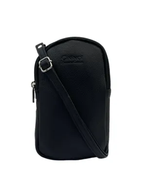Produktbild von C7013 Cinino Handytasche Umhängetasche mit abnehmbaren Lederriemen Schwarz