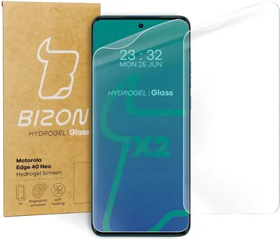 Produktbild von Bizon Glass Hydrogel Front Displayschutzfolie für Motorola Edge 40 Neo, 2 Stück