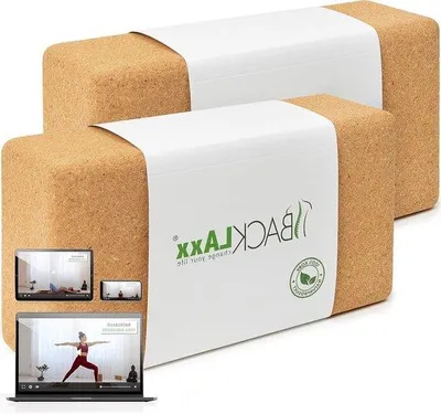 Obrázok produktu pre Prírodný blok na jogu z korku - Udržateľný a šetrný k pokožke - Ekologicky vyrobený vrátane videí o aplikácii
