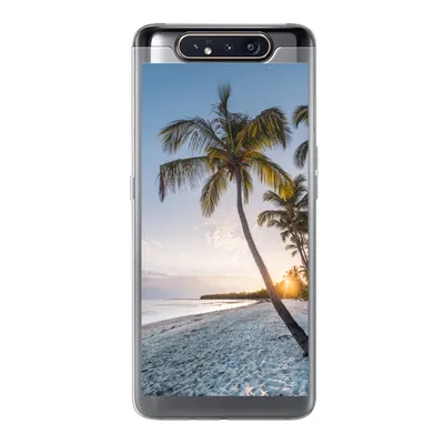 Produktbild von MuchoWow® Handyhülle Schutzhülle Hülle für Samsung Galaxy A80 Strand - Sonnenuntergang - Palme Silikon Softcase Handy Hülle - Schutzdeckel