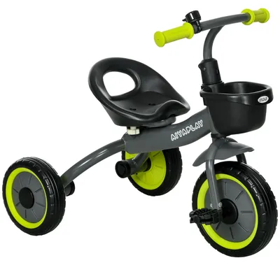 Produktbild von Dreirad fš¹r Kinder von 2 bis 5 Jahren mit verstellbarem Sitz und Klingel, 70,5 x 50 x 58 cm, schwarz