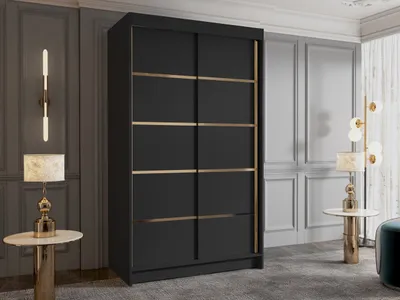 Obrázek produktu pro Vysoká šatní skříň 100 cm SINTON - černá