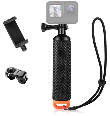 Obrázek produktu pro Plovoucí rukojeť monopod - Podvodní držák pro akční kameru - Otočení 180° - Oranžová - Pro vodní sporty a surfování