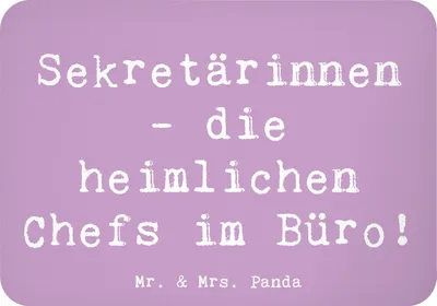 Produktbild von Mr. & Mrs. Panda magnet Spruch Sekretärin Chefin - Lavendeltraum - Geschenk, Büroheldinnen, büromagnet, küchenmagnet, Kühlschrankmagnet, zettelhalter, kreative Geschenke