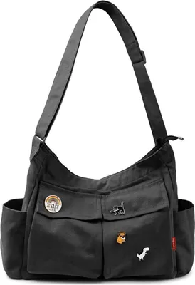 Produktbild von Canvas Messenger Bag Umhängetasche Crossbody Schulter Tote Hobo Bag Große Tasche