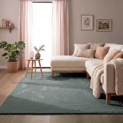 Image de Volero - Tapis rond à poils courts - Cozy Vert - 200x270 cm