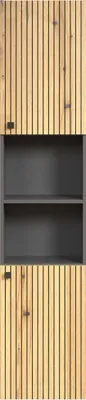 Produktbild von trendteam Bad Hochschrank Pure Bliss Evoke Eiche/Anthrazit Melamin B/H/T ca. 40/186/31 cm