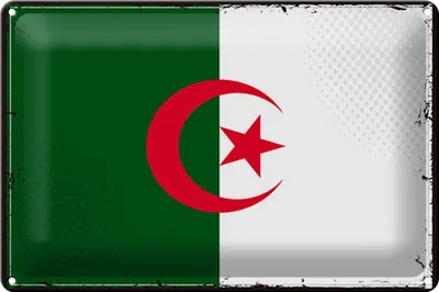 Produktbild von Blechschild Flagge Algerien 30x20cm Retro Flag Algeria