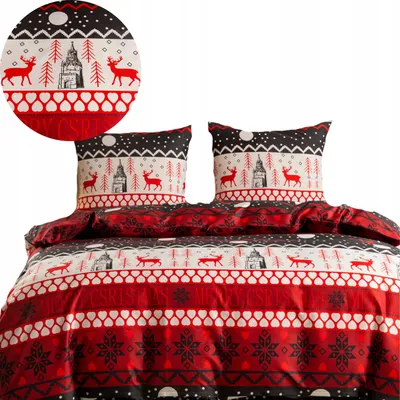 Produktbild von Baumwolle world Weihnachts-Bettwäsche 160x200 Baumwolle
