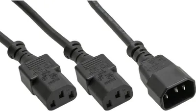 Immagine prodotto di InLine® 16633 Cavo di rete a Y, alimentatori, da 1x IEC-C14 a 2x IEC-C13, 1,8 m