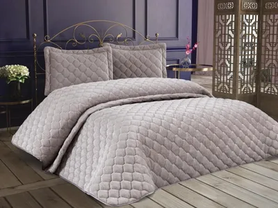 Produktbild von L'Essentiel Linge de Maison, Lima - Grey, Tagesdecken, Grau, Samt, 260 x 250 cm