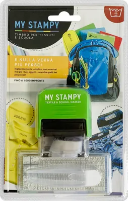 Produktbild von COLOP - Mein Stampy - Stempel für Stoffe - Personalisierung für Schule, Sportbekleidung, Schuletiketten - Anpassbarer und veränderbarer Text