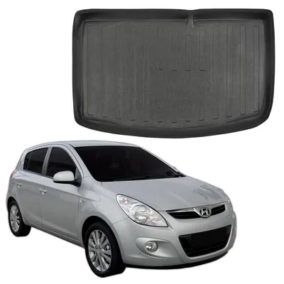 Produktbild von SCOUTT | Kofferraumwanne Laderaumwanne Kompatibel mit Hyundai i20 2009-2014, mit Hoher Rand, Kofferraum-Schutzmatte, Geriffelt, Aufrollbar, Schwarz