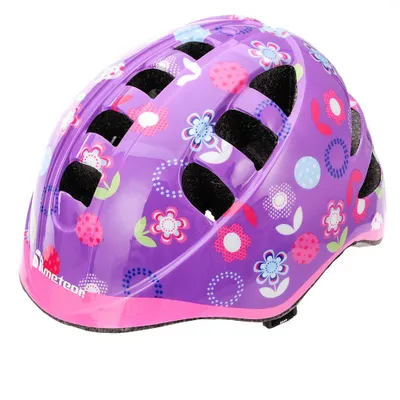 Immagine prodotto di Casco Meteor, casco per bambini, casco da bicicletta, pattini a rotelle, casco MA-2, casco da bicicletta per bambini, taglia S 48-52 cm Flower