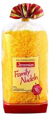 Immagine prodotto di Vermicelli di semola di grano duro della Famiglia Jeremias 500g confezione da 4 pezzi
