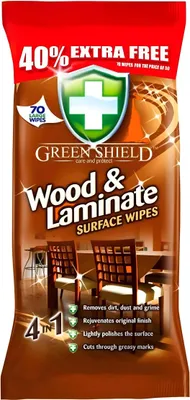 Immagine prodotto di Salviette verdi per superfici in legno 70 pezzi Shield Wood&Amp;Lamin