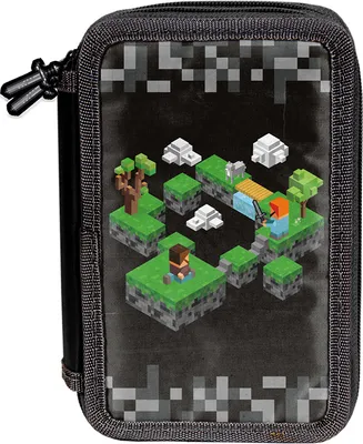 Immagine prodotto di Astuccio MINECRAFT XXL con 3 scomparti e accessori, astuccio a tre scomparti, astuccio per ragazzi