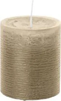 Produktbild von Stumpenkerze aus Paraffin, Schlamm, Marble Rustik, Wiedemann, 120/58 mm, Brenndauer ca. 42h, durchgefärbt