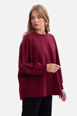Zdjęcie produktu dla BeWear Damska bluza z kapturem bez zapięcia Trinid B306 bordowy L/XL