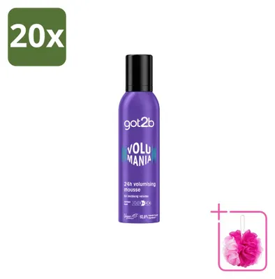 Immagine prodotto di 20 confezioni di Got2b Volumania Volumemousse - Effetto volumizzante per 24 ore - 250 ml - Confezione risparmio - 20 pezzi