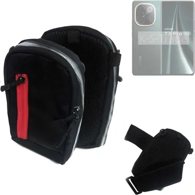 Produktbild von K-S-Trade Outdoor Gürteltasche Holster Umhängetasche kompatibel mit Vivo T3 Pro 5G schwarz Handy Tasche Case travelbag Schutz Hülle Handy Hülle