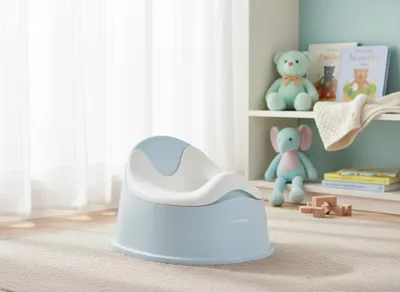 Produktbild von Sun Baby rutschfestes Töpfchen mit herausnehmbarem Einsatz, stabil, blau, weiß