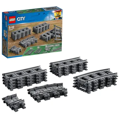 Produktbild von LEGO City Schienen, 20 Stück, Erweiterungsset für Kinder, Jungen und Mädchen, Spielzeug Set 60205