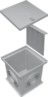 Produktbild von Marley Einlaufschacht 300x300mm mit Schachtdeckel + Geruchsverschluss Hofablauf Schacht