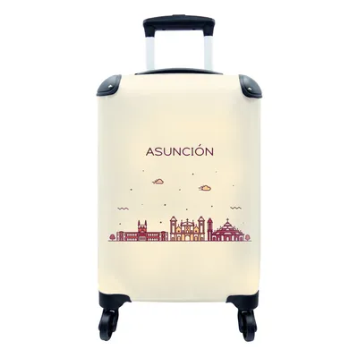 Produktbild von MuchoWow® Koffer Handgepäck Trolley Rollkoffer Kleine Reisekoffer mit 4 Rollen - Skyline - Asunción - Lateinamerika - Cabin Size < 55x40x23 cm & 55x40x20 cm - Fotokoffer - Kabinenkoffer - Boardgepäck - Reise-Box - Reisekoffer - Reisegepäck - Koffer mit Bild - Trolley für Kinder