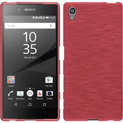 Produktbild von PhoneNatic Case kompatibel mit Sony Xperia Z5 - rosa Silikon Hülle brushed + 2 Schutzfolien