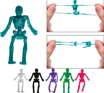 Immagine prodotto di Figure di scheletro Decorazione di Halloween Stretch Scheletro raccapricciante Giocattolo flessibile Scheletro raccapricciante Elastico Creativo Decorazione di Halloween Party Divertimento Horror Regalo spettrale, Colore: Multicolore