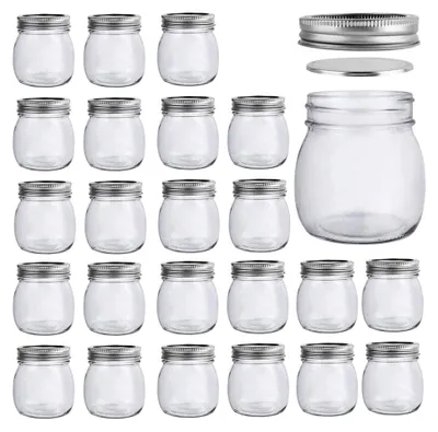 Produktbild von Einmachgläser, 24 Stück, 300 ml Glasbehälter mit normaler Öffnung für Aufbewahrung von Lebensmitteln