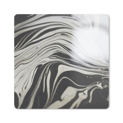 Produktbild von MuchoWow® Mauspad Mousepad Marmor - Weiß - Schwarz 20x20 cm - Mousepads - Maus Mat - Pad - Mausunterlage - Desk Mat - Bureauartikeln
