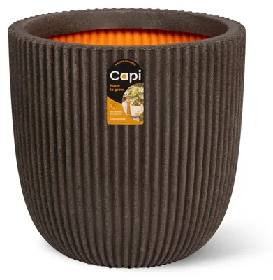 Produktbild von Capi Europe - Blumentopf kugel Groove NL - Dunkelbraun - 54x52 - KGVDB935