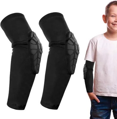 Produktbild von Kinder-/Jugendsport-Kompressions-Knie- und Ellbogenschoner mit Wabenstruktur – Schutzausrüstung für Basketball, Baseball, Football, Volleyball, Ringen und Radfahren